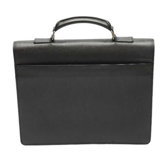 LOUIS VUITTON Business bag M32752 Taiga Leather black Briefcase Taiga Aldoise mens Used Authentic