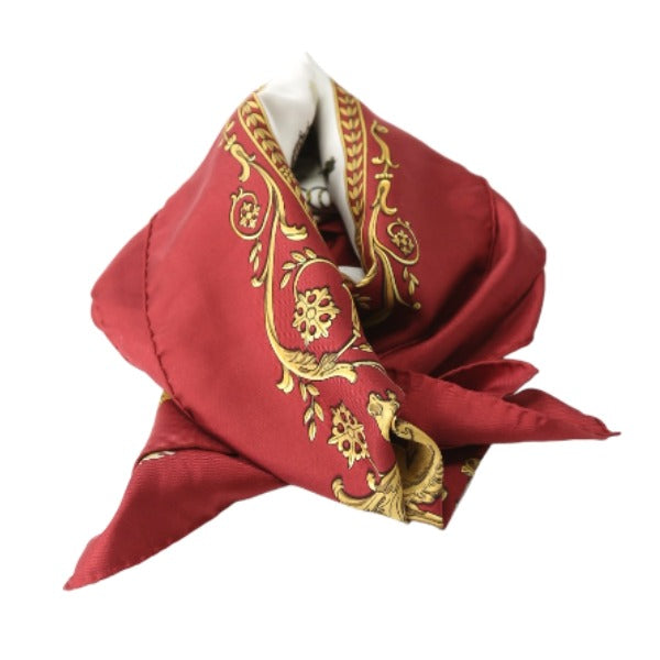 HERMES scarf silk Red Carre90 100% silk Women Used Authentic
