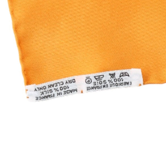 HERMES scarf silk Orange scarf Carre90 100% silk Women Used Authentic