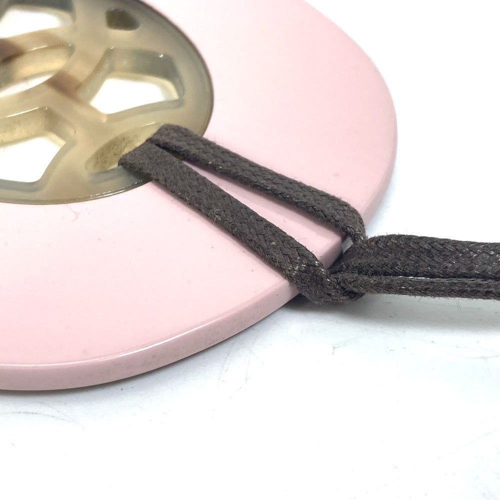 HERMES Necklace Buffalo Horn, Lacquer Wood pink Lift GM Women Used Authentic