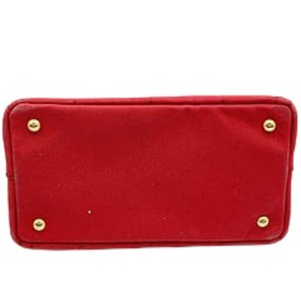 PRADA Tote Bag denim Red Tote Bag canvas Canapa Women Used Authentic