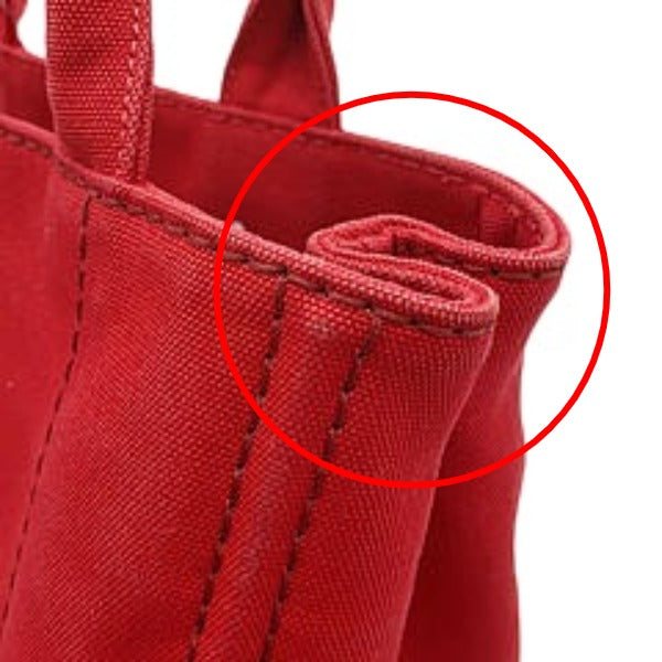 PRADA Tote Bag denim Red Tote Bag canvas Canapa Women Used Authentic