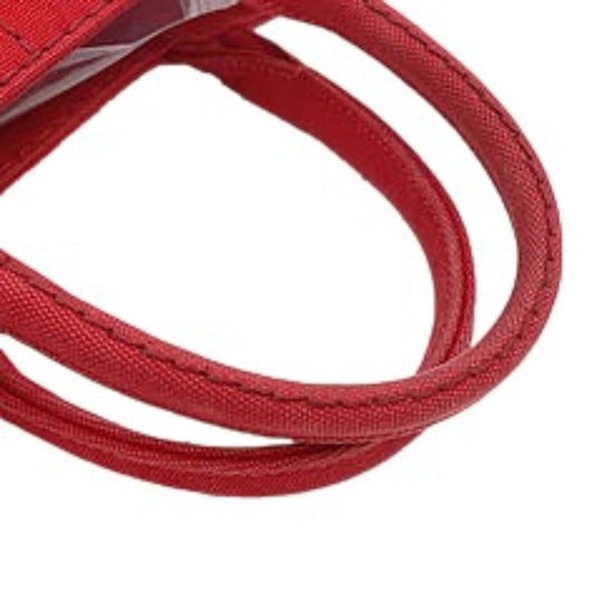 PRADA Tote Bag denim Red Tote Bag canvas Canapa Women Used Authentic