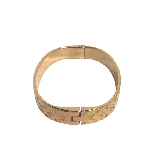 LOUIS VUITTON bracelet M00251 Gold Plated gold Cuff nanogram Monogram Small size Women S Used Authentic