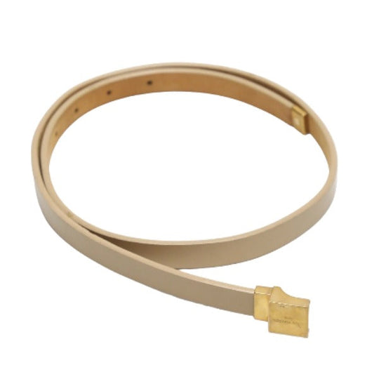 LOUIS VUITTON belt PVC, Leather beige belt Saintur Women Used Authentic