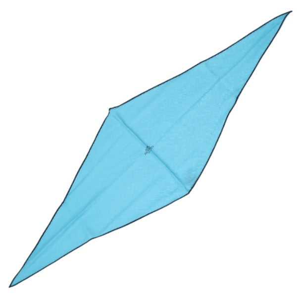 HERMES scarf Silk, Cashmere blue scarf Cashmere x silk Rhombus unisex(Unisex) Used Authentic