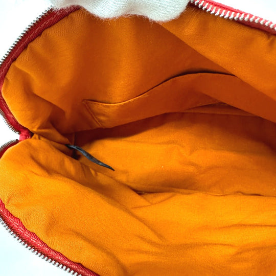 HERMES Pouch cotton Red Bored 25 Women Used Authentic