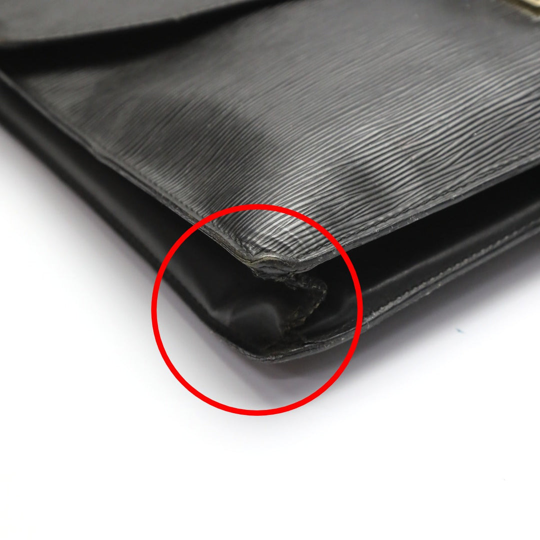 LOUIS VUITTON Business bag M54462 Epi Leather Noir Business bag Epi Porto de cuman bandouliere mens Used Authentic