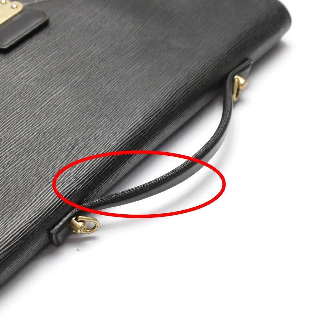 LOUIS VUITTON Business bag M54462 Epi Leather Noir Business bag Epi Porto de cuman bandouliere mens Used Authentic