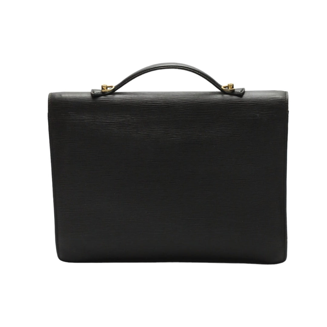 LOUIS VUITTON Business bag M54462 Epi Leather Noir Business bag Epi Porto de cuman bandouliere mens Used Authentic