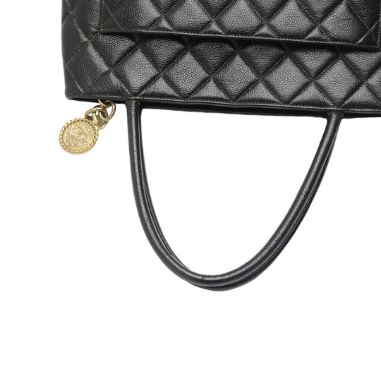 CHANEL Tote Bag Matt caviar skin black Handbag Caviar skin Replica Tote Women Used Authentic