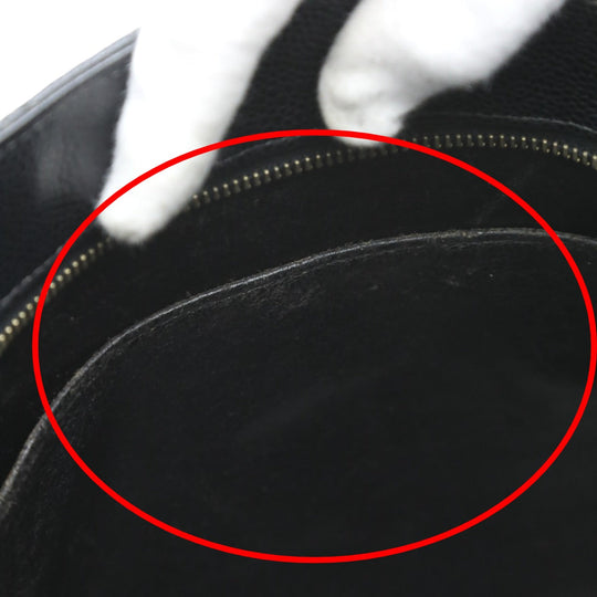 CHANEL Tote Bag Matt caviar skin black Handbag Caviar skin Replica Tote Women Used Authentic