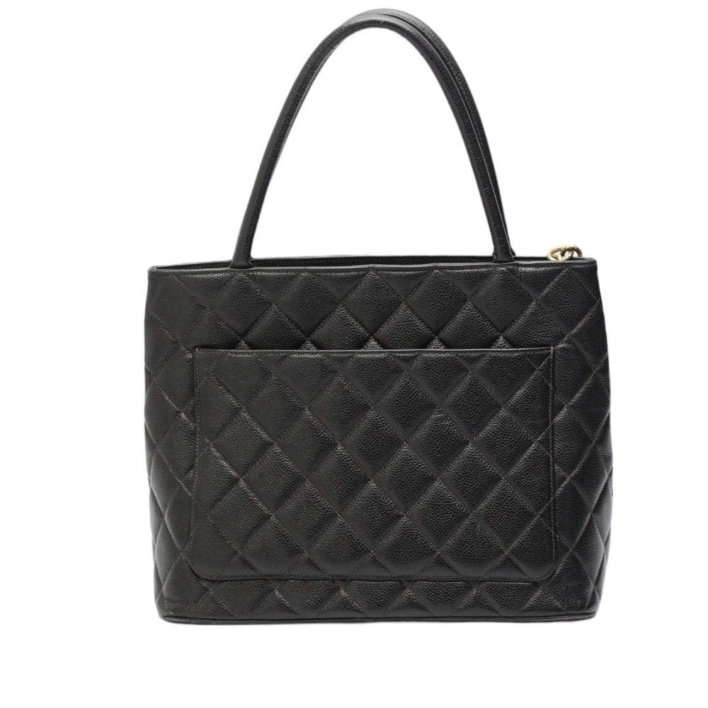 CHANEL Tote Bag Matt caviar skin black Handbag Caviar skin Replica Tote Women Used Authentic