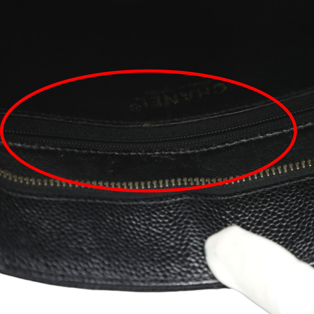CHANEL Tote Bag Matt caviar skin black Handbag Caviar skin Replica Tote Women Used Authentic