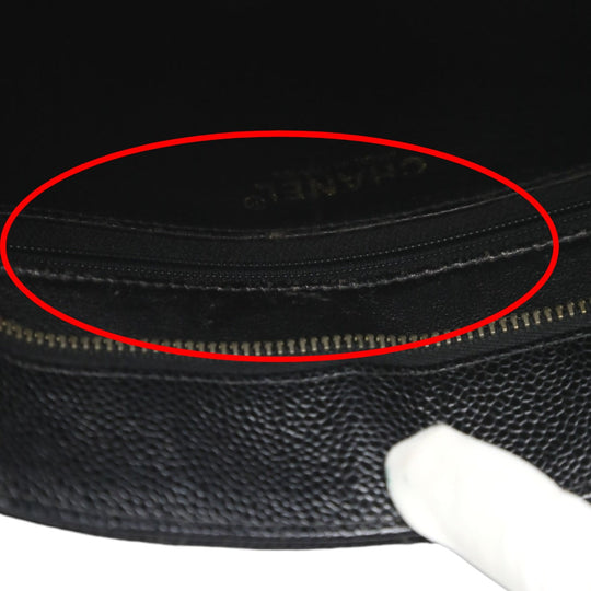 CHANEL Tote Bag Matt caviar skin black Handbag Caviar skin Replica Tote Women Used Authentic
