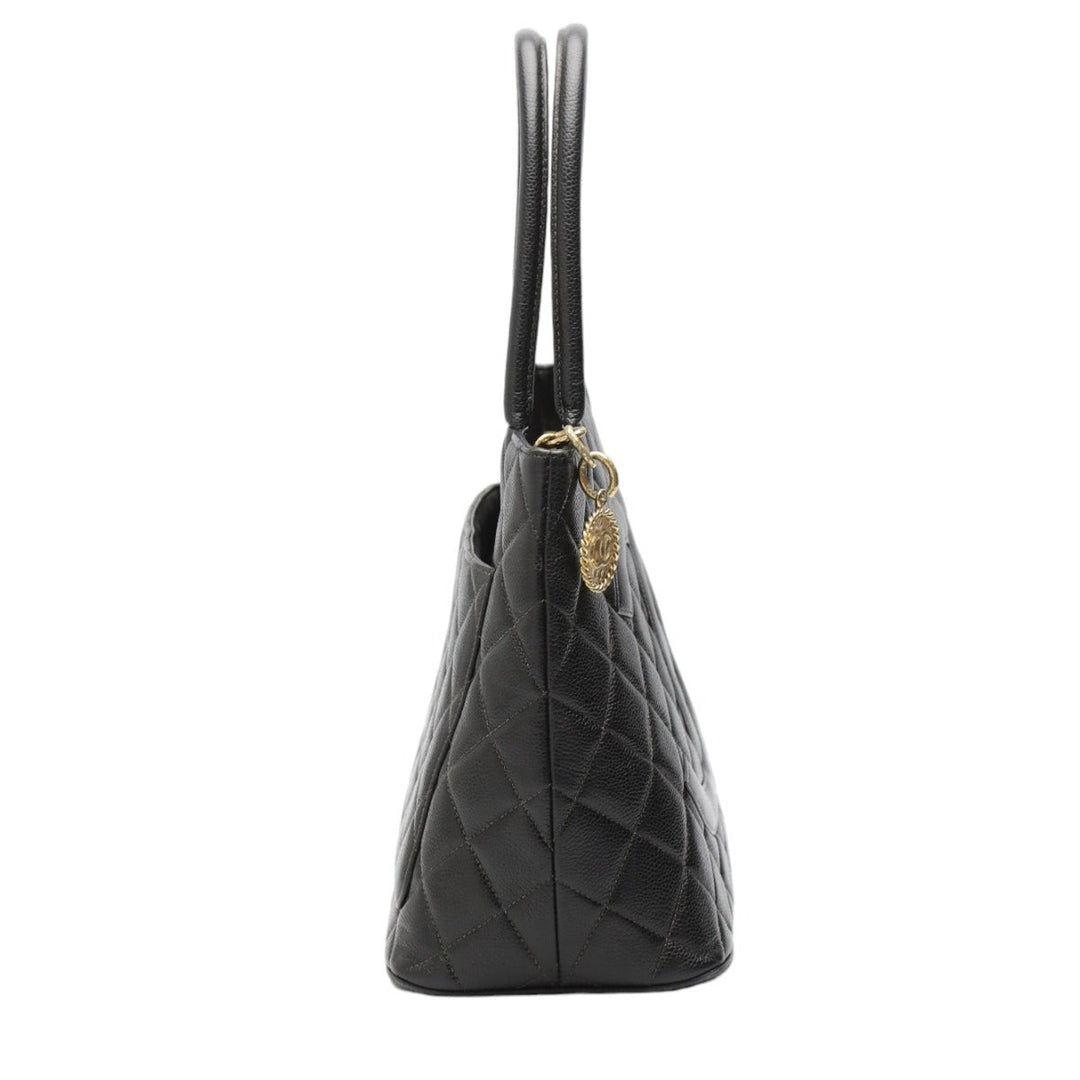 CHANEL Tote Bag Matt caviar skin black Handbag Caviar skin Replica Tote Women Used Authentic