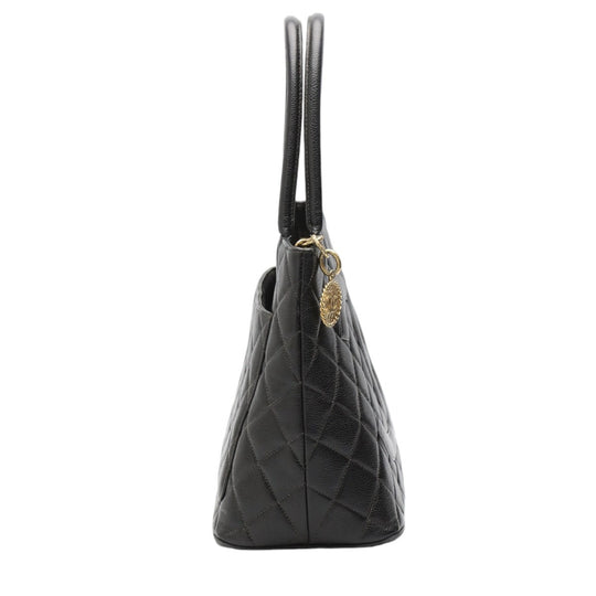 CHANEL Tote Bag Matt caviar skin black Handbag Caviar skin Replica Tote Women Used Authentic