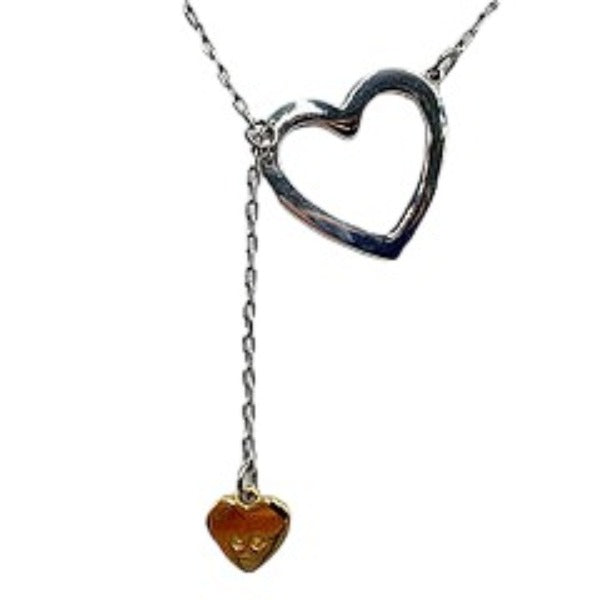 SWAROVSKI Pierce Silver925 Silver Pierce heart Necklace & Pierce 2-piece set Women Used Authentic