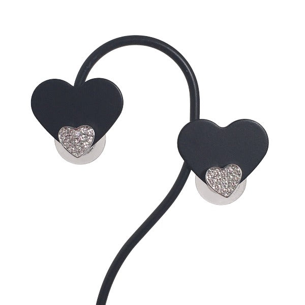 SWAROVSKI Pierce Silver925 Silver Pierce heart Necklace & Pierce 2-piece set Women Used Authentic
