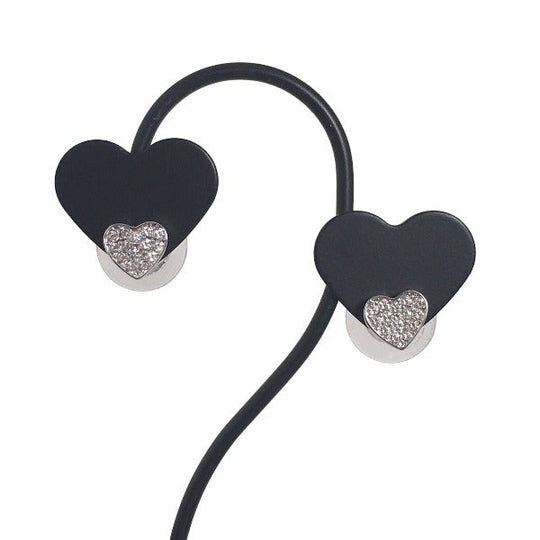 SWAROVSKI Pierce Silver925 Silver Pierce heart Necklace & Pierce 2-piece set Women Used Authentic
