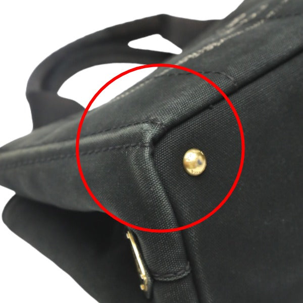 PRADA Tote Bag 1BG439 denim black Tote Bag Canapa mini Women Used Authentic