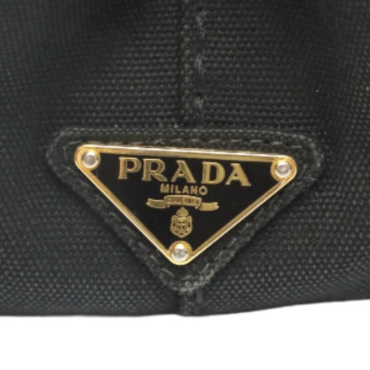 PRADA Tote Bag 1BG439 denim black Tote Bag Canapa mini Women Used Authentic