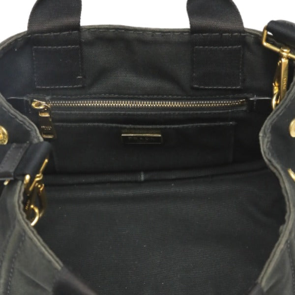 PRADA Tote Bag 1BG439 denim black Tote Bag Canapa mini Women Used Authentic