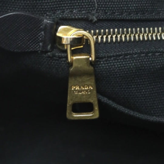 PRADA Tote Bag 1BG439 denim black Tote Bag Canapa mini Women Used Authentic