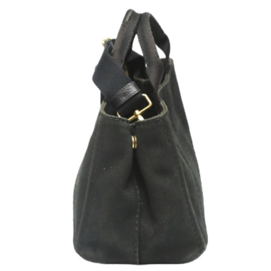 PRADA Tote Bag 1BG439 denim black Tote Bag Canapa mini Women Used Authentic