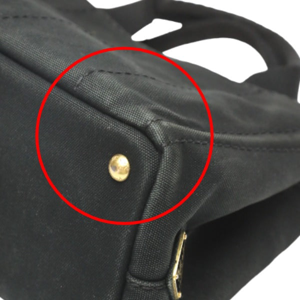 PRADA Tote Bag 1BG439 denim black Tote Bag Canapa mini Women Used Authentic