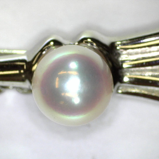 TASAKI Brooch Silver Silver Pin Brooch Tazaki Pearl SV Women Used Authentic