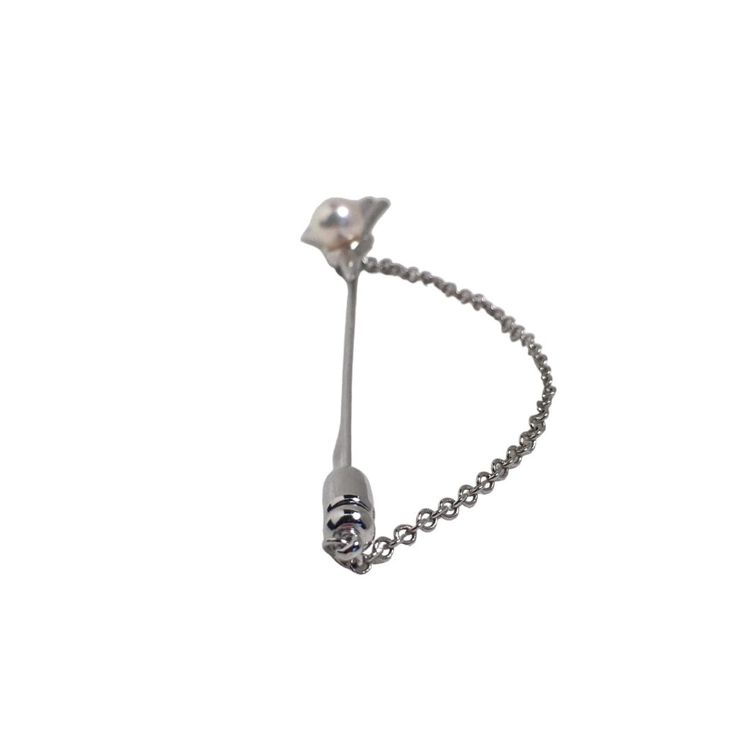 TASAKI Brooch Silver Silver Pin Brooch Tazaki Pearl SV Women Used Authentic