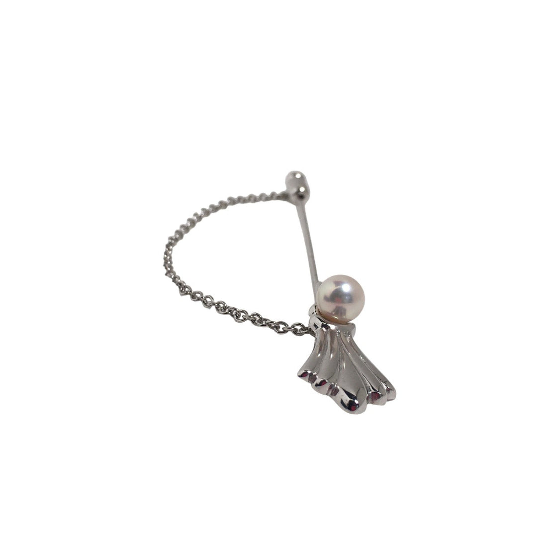 TASAKI Brooch Silver Silver Pin Brooch Tazaki Pearl SV Women Used Authentic