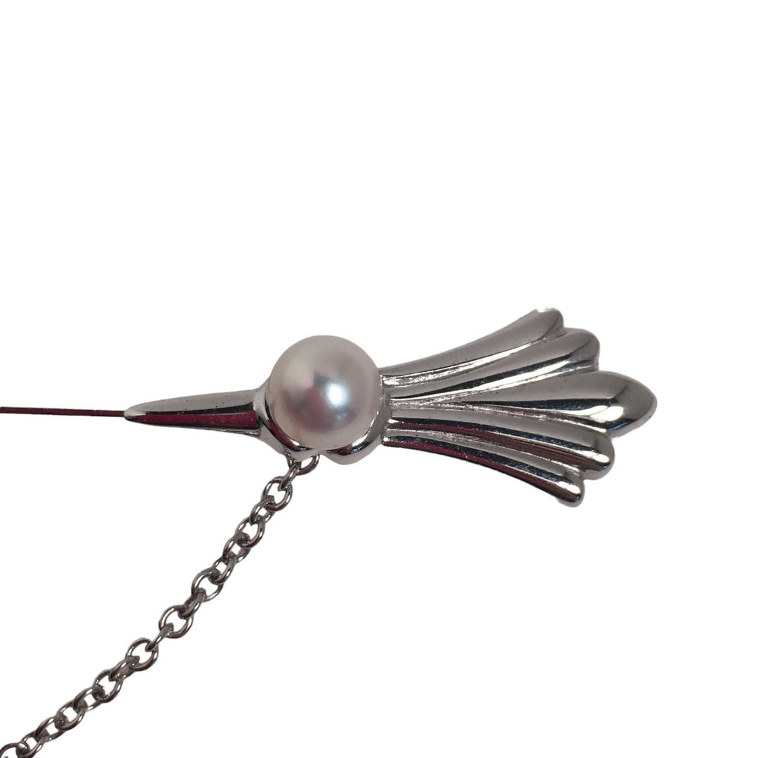 TASAKI Brooch Silver Silver Pin Brooch Tazaki Pearl SV Women Used Authentic