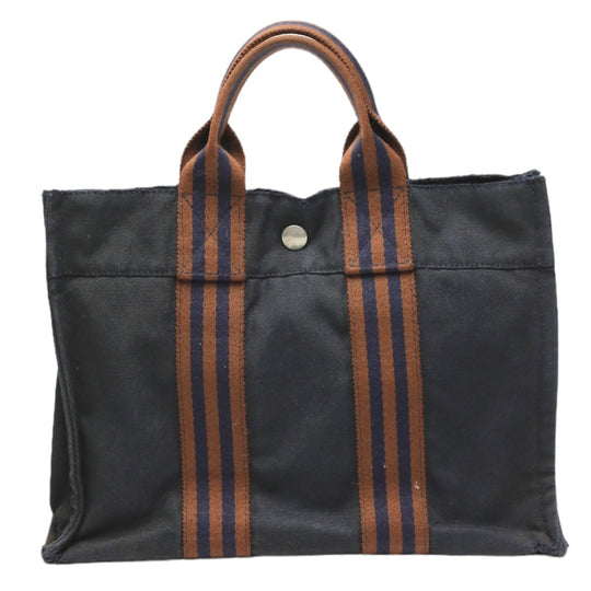 HERMES Tote Bag canvas Navy Mini bag Fool ToePM canvas mens(Unisex) Used Authentic