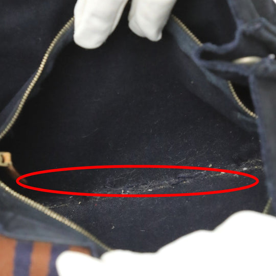 HERMES Tote Bag canvas Navy Mini bag Fool ToePM canvas mens(Unisex) Used Authentic