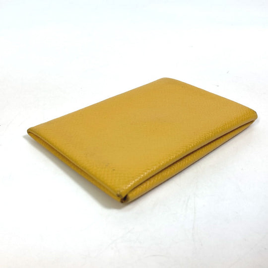 HERMES Card Case Epsom yellow Calvi Women Used Authentic