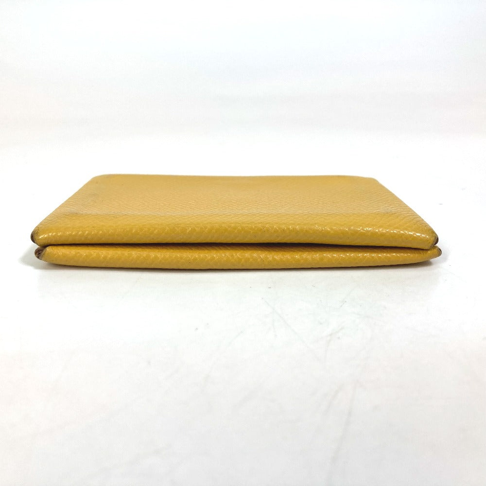 HERMES Card Case Epsom yellow Calvi Women Used Authentic