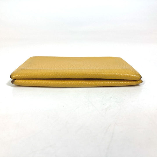 HERMES Card Case Epsom yellow Calvi Women Used Authentic