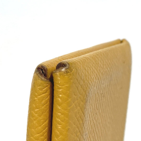HERMES Card Case Epsom yellow Calvi Women Used Authentic