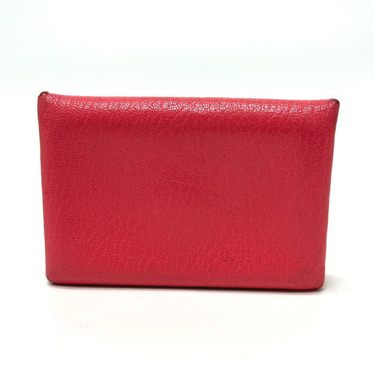 HERMES Card Case Epsom pink Business Card Holder Pass Case Calvi Women Used Authentic