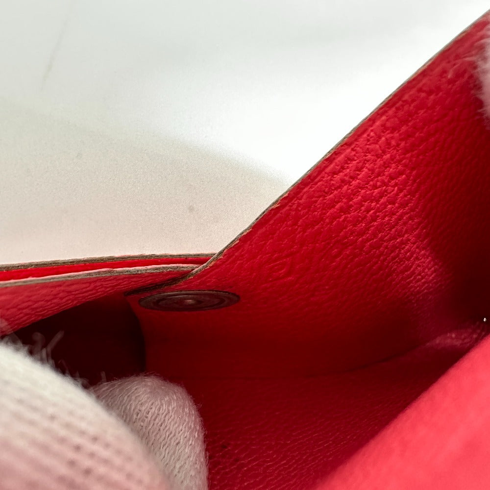 HERMES Card Case Epsom pink Business Card Holder Pass Case Calvi Women Used Authentic