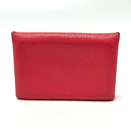 HERMES Card Case Epsom pink Business Card Holder Pass Case Calvi Women Used Authentic