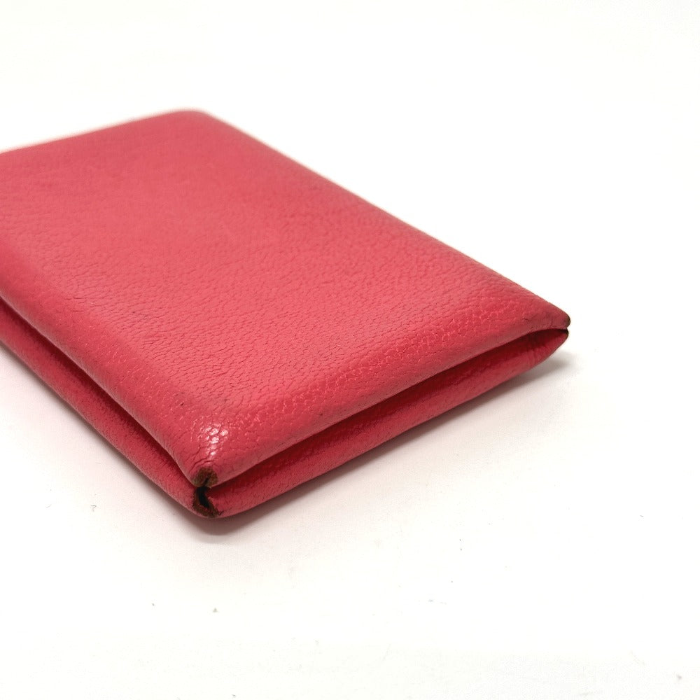 HERMES Card Case Epsom pink Business Card Holder Pass Case Calvi Women Used Authentic