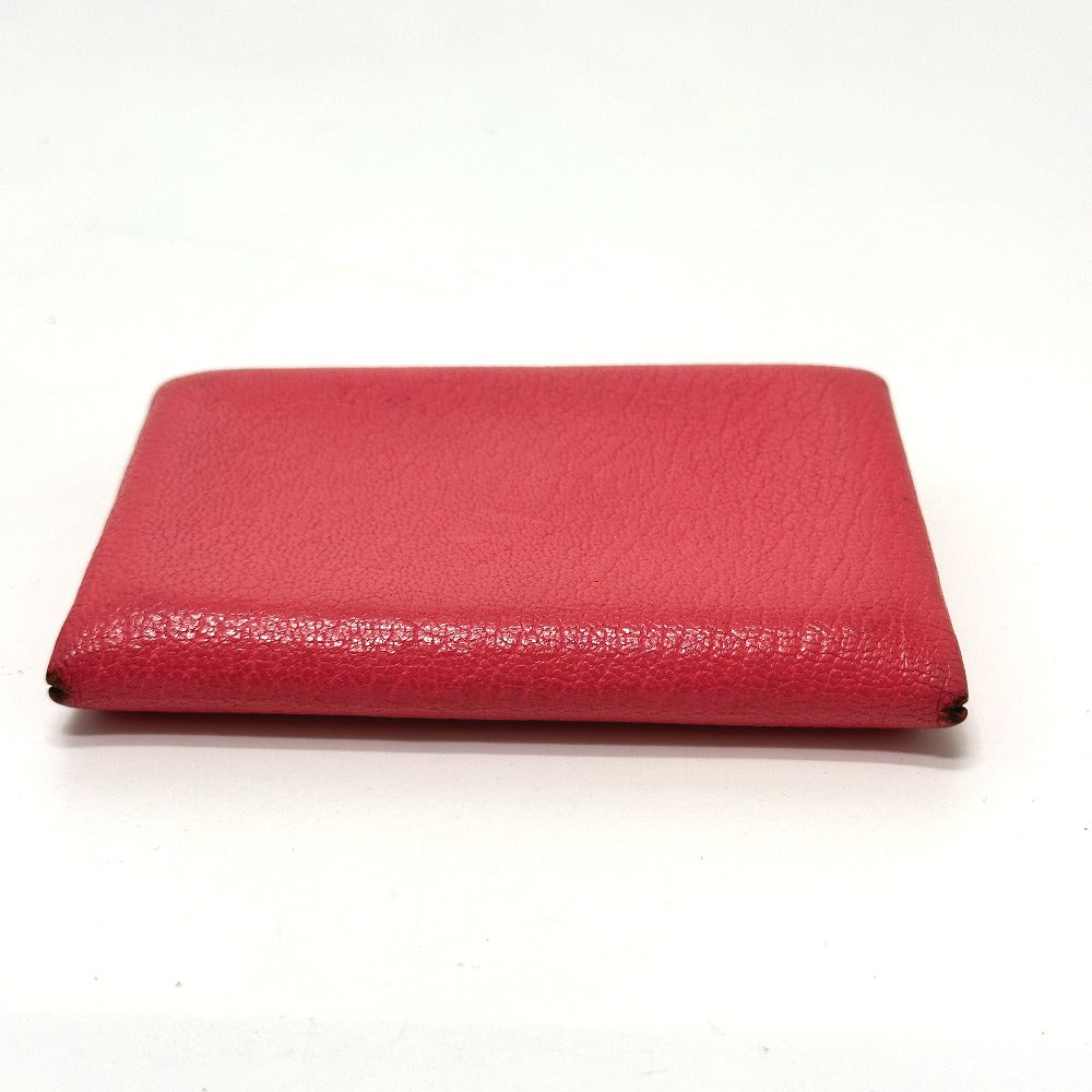 HERMES Card Case Epsom pink Business Card Holder Pass Case Calvi Women Used Authentic