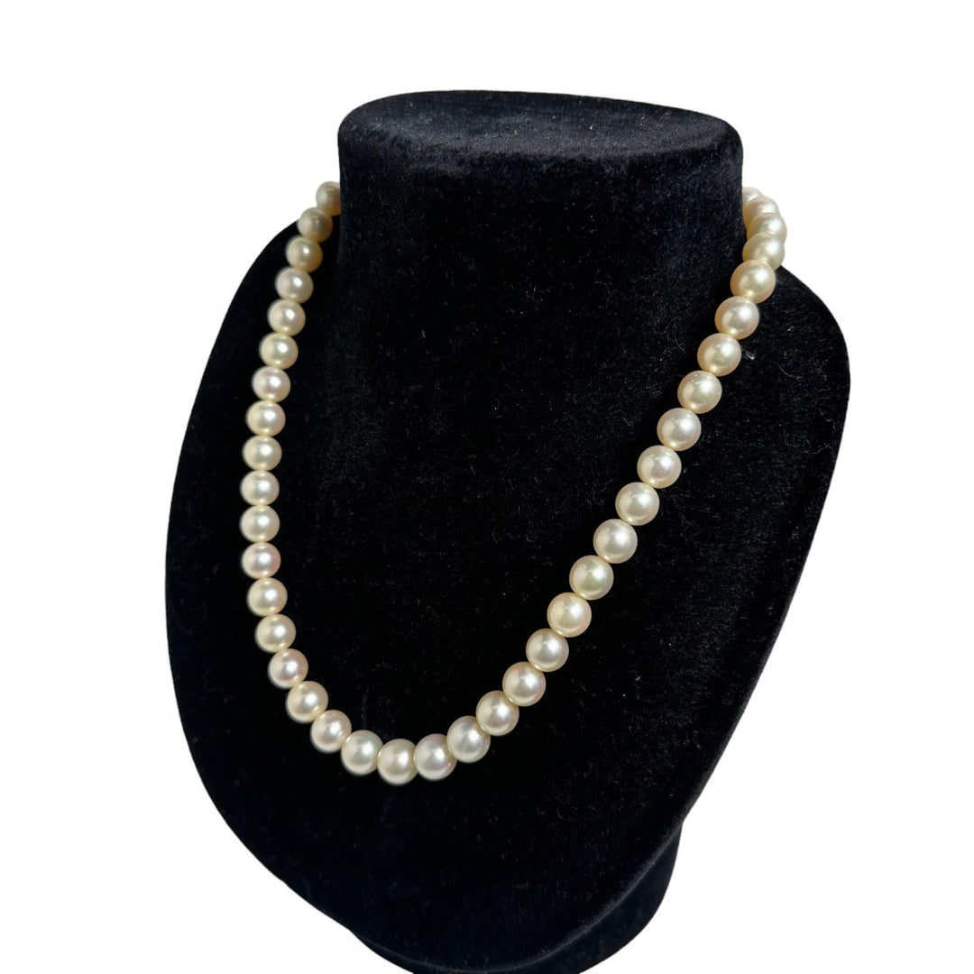 TASAKI Necklace Pearl white Pearl Pabout 7.7~8.5mm K14 Women Used Authentic