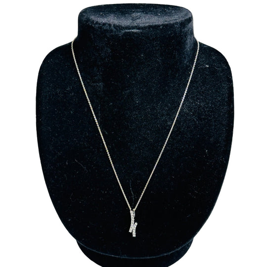 STAR JEWELRY Necklace K18 white gold white Necklace FD0.23 750 Women Used Authentic
