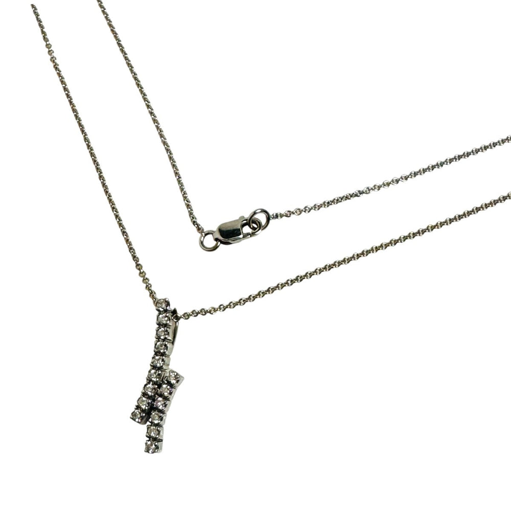 STAR JEWELRY Necklace K18 white gold white Necklace FD0.23 750 Women Used Authentic