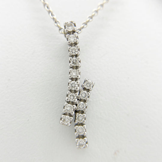 STAR JEWELRY Necklace K18 white gold white Necklace FD0.23 750 Women Used Authentic