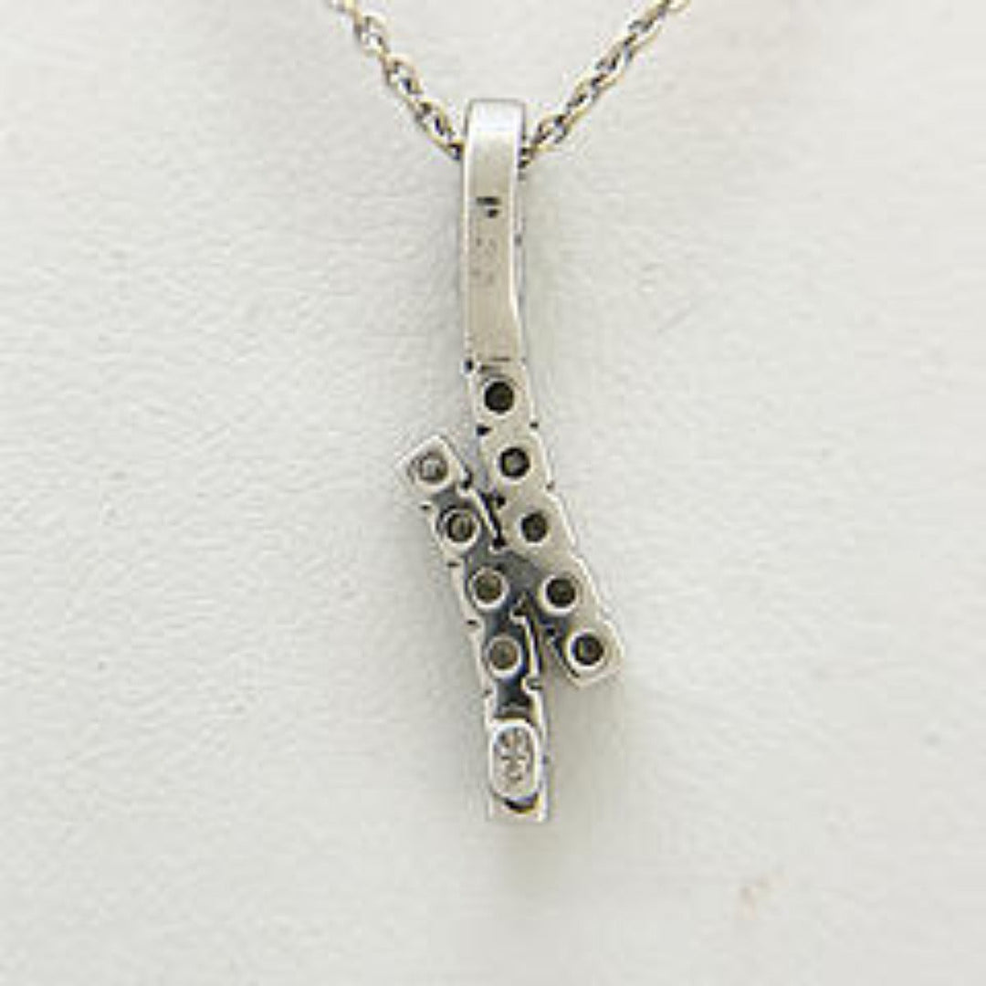 STAR JEWELRY Necklace K18 white gold white Necklace FD0.23 750 Women Used Authentic